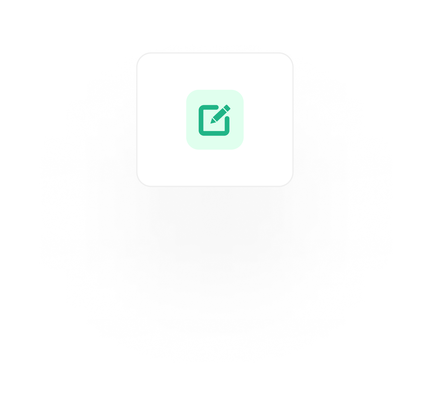 Icono verde de lápiz sobre papel, representando edición de contenido o notas.